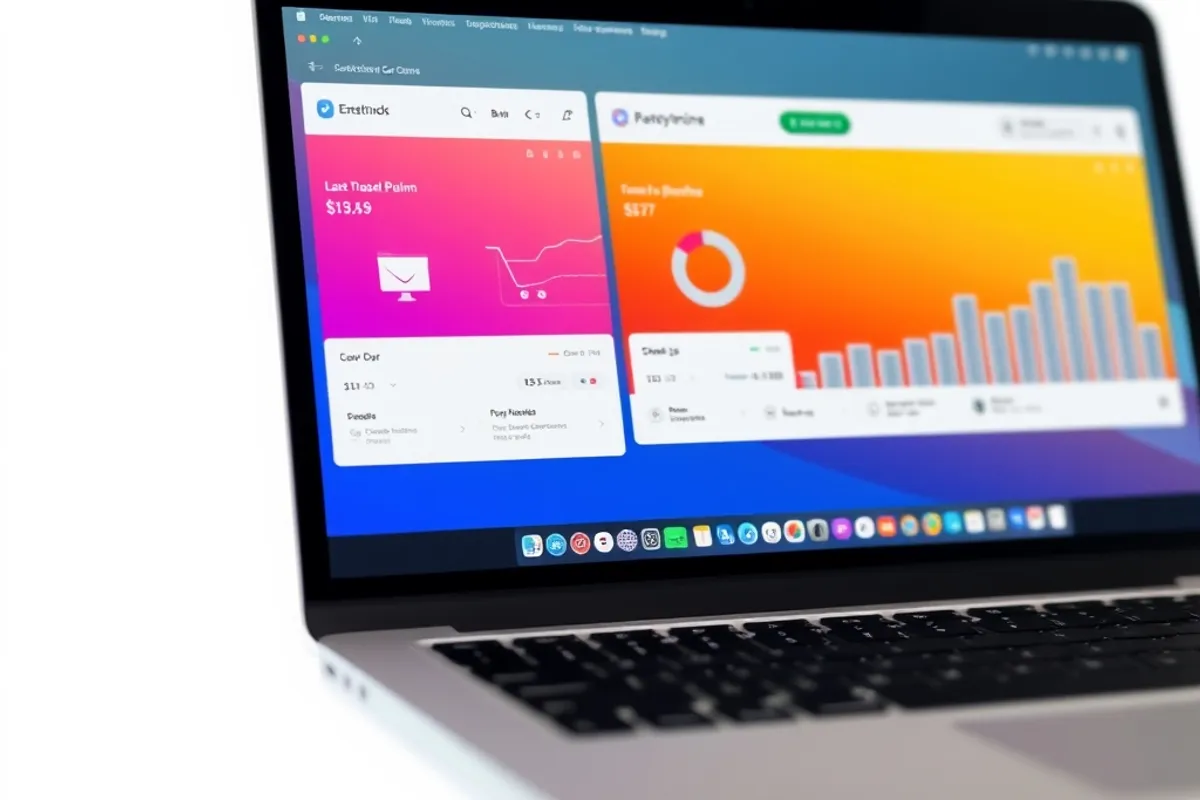 A store owner comparing e-commerce platform dashboards on a laptop