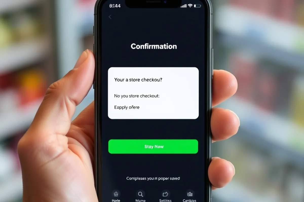 A test store checkout on a phone with a successful order confirmation
