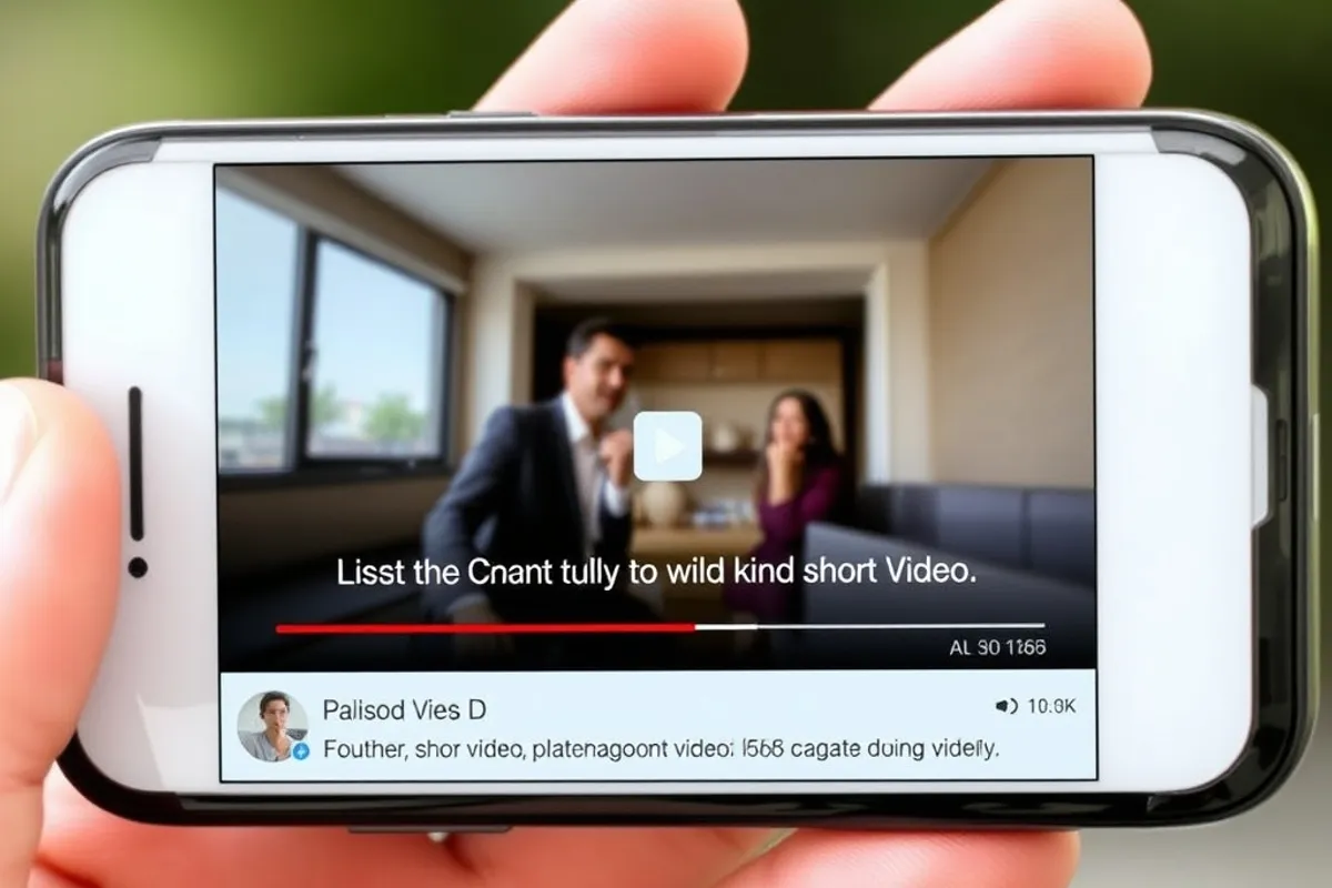 A smartphone showing a published short video with captions and comments